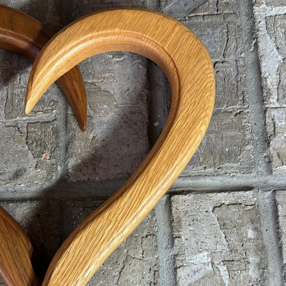 Wild Flower Wood 3D Heart Vase Black Walnut And Red Oak BoHo Natural‎